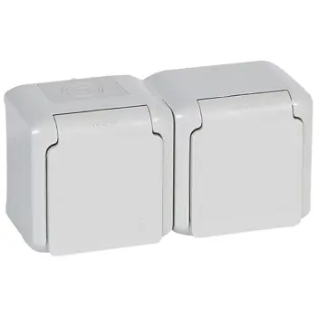 782394 2x2P+E NEOŽIČENI SIVA HOTIZONTALIN IP44