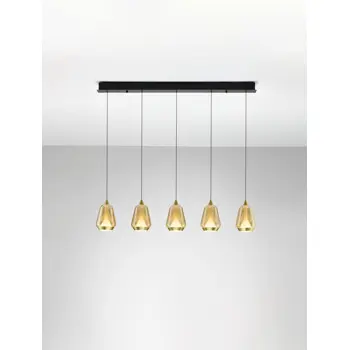 ALISH LED LUSTER CRNA/ZLATNA 37W IP20 3000K TRIAC PRIGUŠLJIVA
