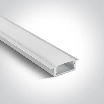 ALU PROFIL ZA LED TRAKU (max.20mm) + SJENILO 30×10mm/2m UGRADNI BIJELI