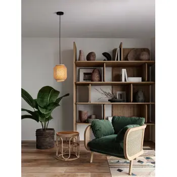 ASMA  VISILICA E27/12W/RATAN I CRNA