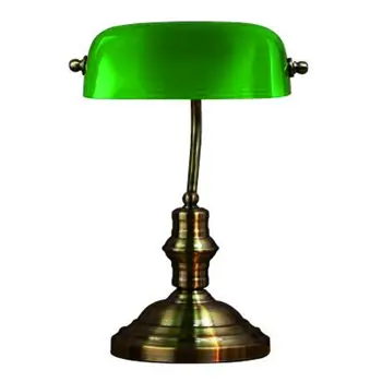 BANKERS STOLNA LAMPA 42CM 1L OXIDE/GREEN E14