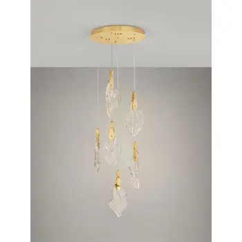 BELLINA LED LUSTER 6X ZLATNA/STAKLO 24W IP20 3000K TRIAC PRIGUŠLJIVA