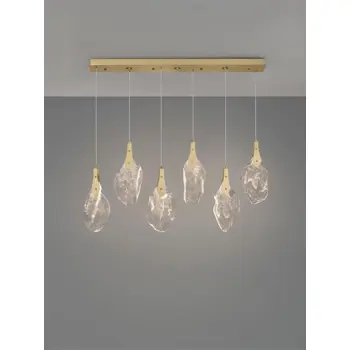 BELLINA LED LUSTER 6X ZLATNA/STAKLO 24W IP20 3000K TRIAC PRIGUŠLJIVA