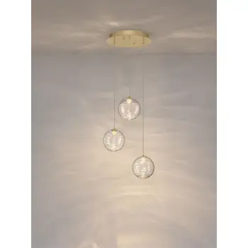 BLAZIK LED LUSTER 3X ZLATNA/STAKLO 12W IP20 3000K TRIAC PRIGUŠLJIVA