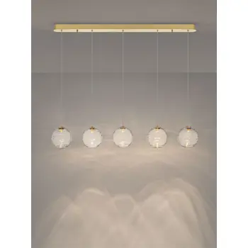 BLAZIK LED LUSTER 5X ZLATNA/STAKLO 20W IP20 3000K TRIAC PRIGUŠLJIVA