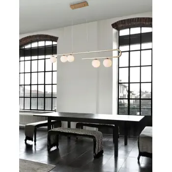 CANTONA VISILICA  G9 /IP20/MESING ZLATNA & BIJELA