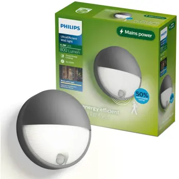 Capricorn VANJSKA ZIDNA LED SVJETILJKA SA SENZOROM 4.3W 2700K ANTRACIT