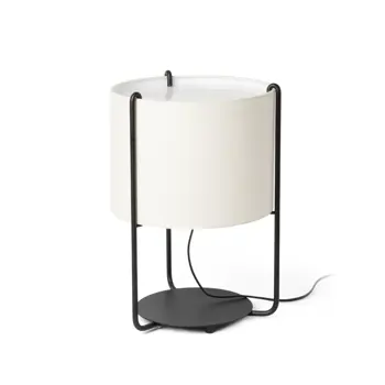 DRUM BLACK STOLNA LAMPA BEIGE SHADE 1XE27