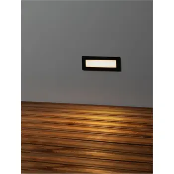 ECHO UGRADBENA ZIDNA SVJETILJKA LED,3000K,IP54-CRNA