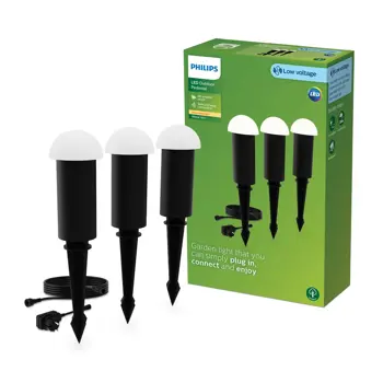 Edwina GardenLink 3X VANJSKE STAJAĆE SVJETILJKE SA ŠILJKOM 2700K CRNA