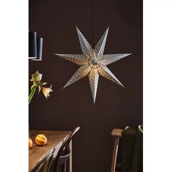GLITTER VISILICA ZVIJEZDA 75cm SREBRNA BOJA 1x25W/E14/2,5m