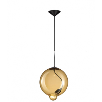 GOCCIA VISILICA 1×E27/MAX.25W/230V CRNA/ŽUTO STAKLO