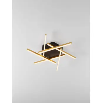 HYDE PLAFONSKA SVJETILJKA LED 38W/3000K/1993lm/DIMM/IP20/BRUŠENA ZLATNA & CRNA