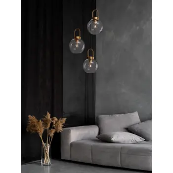 IRVINE VISILICA E27 /IP20/PROZIRNA & MESING ZLATNA