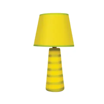 KERAMIČNA STOLNA LAMPA/E14/MAX 35W/CONE/SVJETLOZELENA SA ZELENIM LINIJAMA