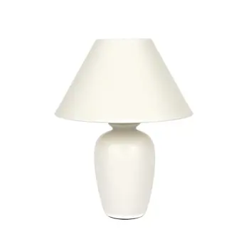KERAMIČNA STOLNA LAMPA/E14/MAX 35W/OVALNA/BIJELA/MONOCHROME