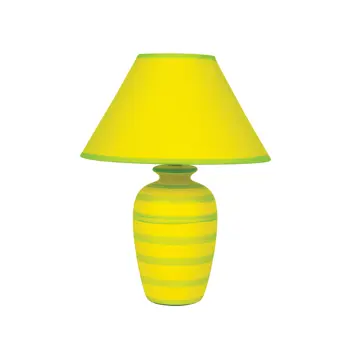 KERAMIČNA STOLNA LAMPA/E14/MAX 35W/OVALNA/SVJETLOZELENA SA ZELENIM LINIJAMA