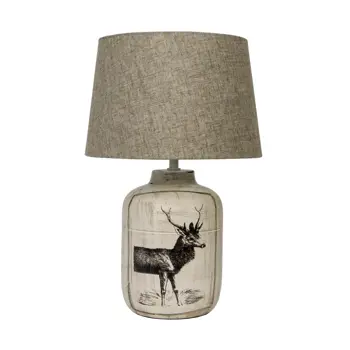 KERAMIČNA STOLNA LAMPA/E27/MAX 42W/OVALNA/S DIZAJNOM JELENA/BEŽ