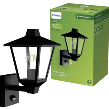 Kinno VANJSKA ZIDNA SVJETILJKA SA SENZOROM 25W E27 CRNA