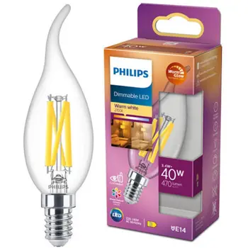 LED CLASSIC ŽARULJA PHILIPS 40W BA35 E14 CL WGD90 SRT4