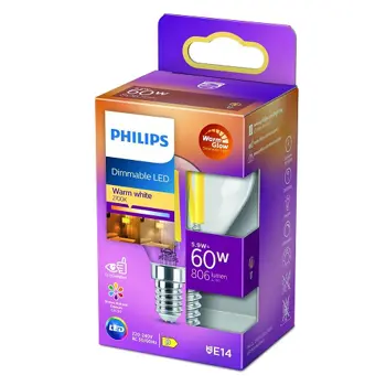 LED CLASSIC ŽARULJA PHILIPS 60W P45 E14 WGD90 CL SRT4