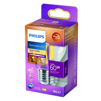 LED CLASSIC ŽARULJA PHILIPS 60W P45 E27 WGD90 CL SRT4