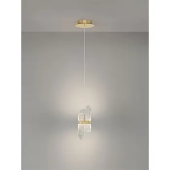 LUCIEN LED VISILICA ZLATNA/STAKLO 9W IP20 2700K TRIAK PRIGUŠLJIVA