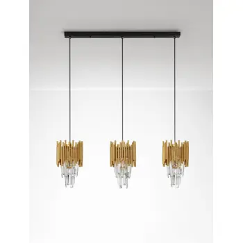 MAGNOLIA LUSTER KRISTAL ZLATNI LED E14 3x5W 100-240V IP20