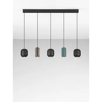 MARLIN VISILICA CRNA/SMEĐA/ZELENA GU10 5X10W IP20