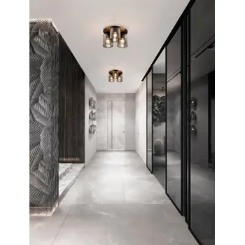 MIRBI PLAFONJERA E27/3X12W/CRNA  & SMOKY