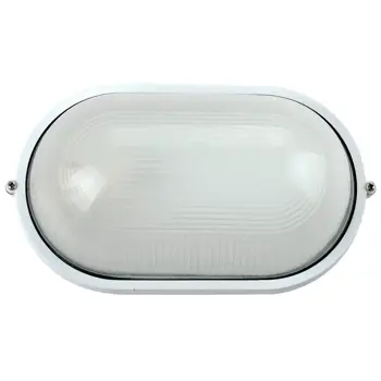 OVALNA VANJSKA ZIDNA LAMPA S PREGRADOM BIJELA MAX 60W