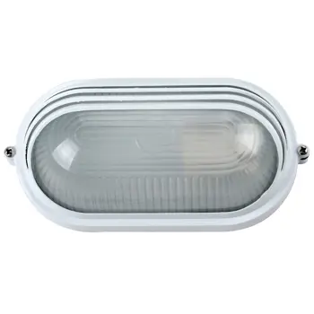 OVALNA VANJSKA ZIDNA LAMPA S PREGRADOM BIJELA + SHADE MAX 60W