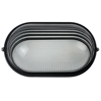 OVALNA VANJSKA ZIDNA LAMPA S PREGRADOM CRNA + SHADE MAX 60W