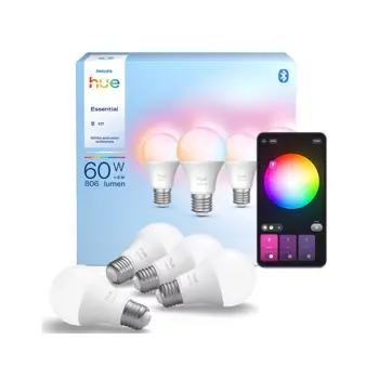 PHILIPS HUE ESSENTIAL KOMPLET 4X E27 PAMETNIH ŽARULJA RGB+2200–6500K 806LM