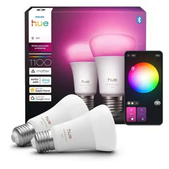 PHILIPS HUE WCA LED SMART ŽARULJE 2x 1100Lm A60 E27 1000-20000K+RGB