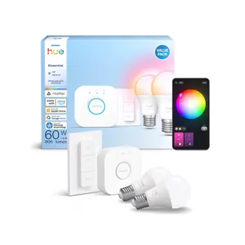 Philips Hue WHITE/COLOR STARTER KIT LED 2xE27 8W 2200-6500K+RGB 806 Lumen