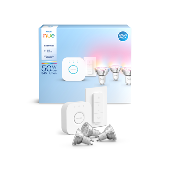 Philips Hue WHITE/COLOR STARTER KIT LED 3×GU10 4,7W 2200-6500K+RGB 345lm