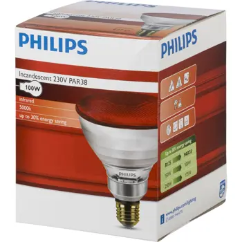 PHILIPS INFRA RED PAR38 IR 100W E27 230V Red