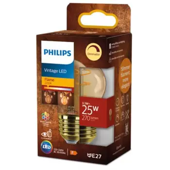 PHILIPS Vintage LED ŽARULJA /E27/3,1W/270lm=25W/2200K/240V P45 CL DIMM. CRI90