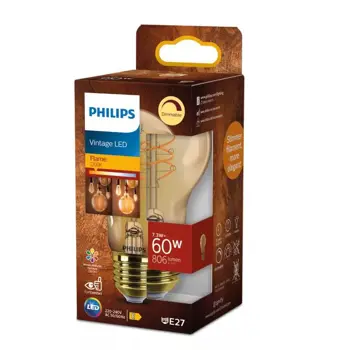 PHILIPS Vintage LED ŽARULJA /E27/7,3W/806lm=60W/2200K/240V A60 DIMM.