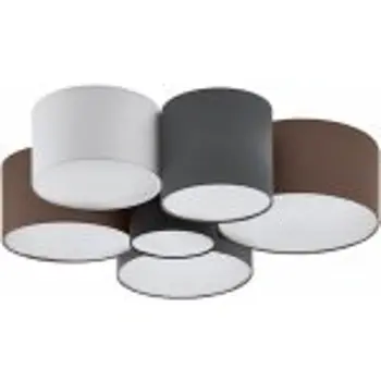 PLAFONJERA/6 E27 PROM 990, TEKSTIL SIVA, CRNA, SMEĐA I BIJELA PASTORE