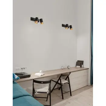 POGNO REFLEKTOR 2X GU10 IP20/CRNA & ZLATNA