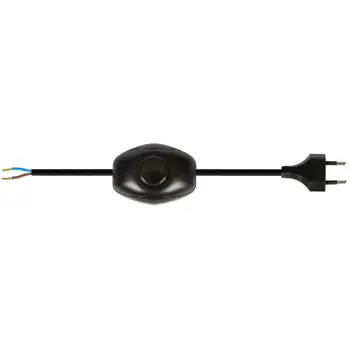 PRIKLJUČNI KABEL S NOŽNOM SKLOPKOM 2X07/250V/2,5+1,5M CRNI