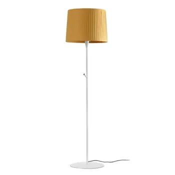 SAMBA WHITE STAJAĆA LAMPA YELLOW RIBBONED LAMPSHADE fi