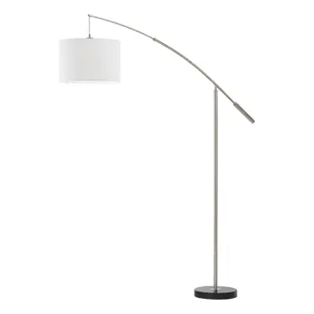 STAJAĆA LAMPA 1xE27 NIKL-MAT/TEKSTIL BIJELI,NADINA