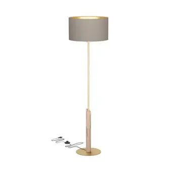STAJAĆA LAMPA 1xE27 V-1600, DRVO/MESING/SMEĐA SANTANDRIA