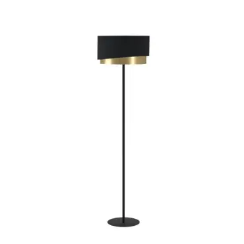STAJAĆA LAMPA 1xE27 V-1650, CRNA/MESING TEKSTIL MANDERLINE