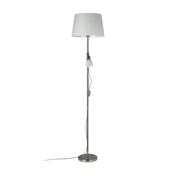 STAJAĆA LAMPA 2xE27+E14, V1700, NIKL-MAT/BIJELA/TEKSTIL CONESA