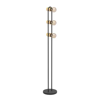 STAJAĆA LAMPA 3x E27 CRNA/BOJA DRVETA CHIEVELEY