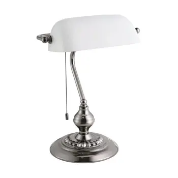 STOLNA LAMPA 1xE27 NIKL MAT/BIJELA BANKER